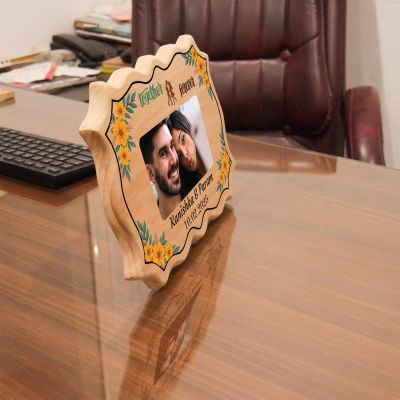 Personalized Wooden Couple Photo Frame Custom With Photo & Name  Anniversary, Wedding, or Birthday Gift for Husband, Wife, Boyfriend, & Girlfriend